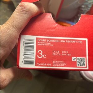 Girls Nike Court Borough Low Recraft (TD) Shoes - White and Pink